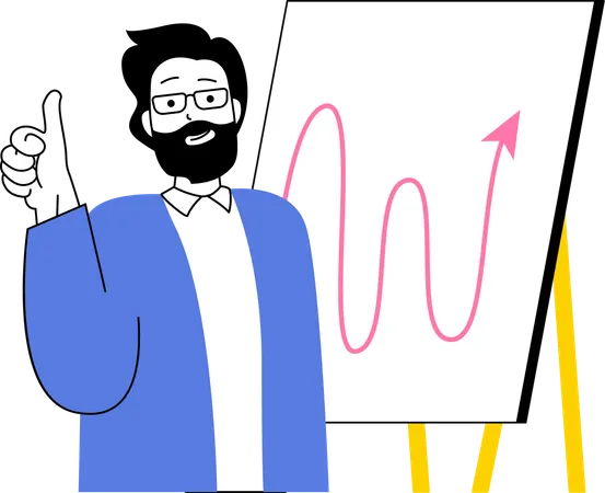 Businessman showing business growth  Illustration