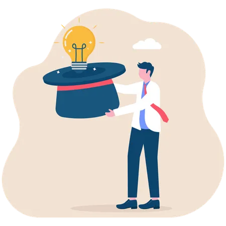 Businessman showing business idea  Illustration