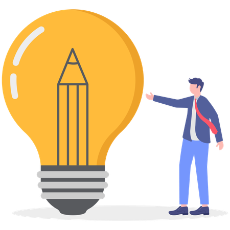 Businessman showing business idea  Illustration