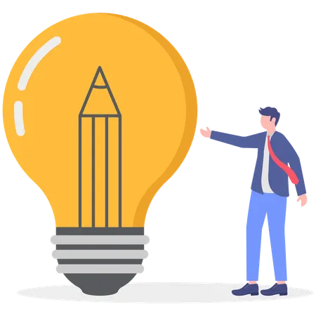 Businessman showing business idea  Illustration