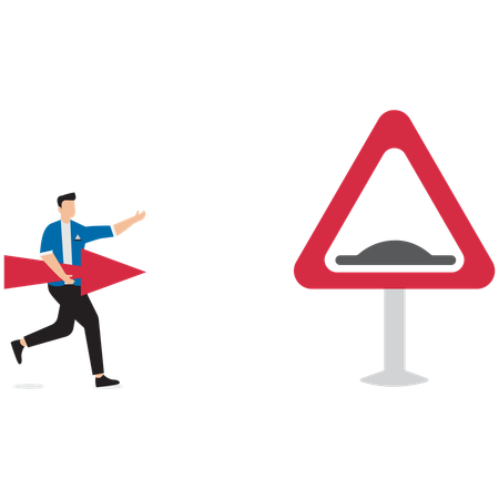 Businessman showing business obstacles  Illustration