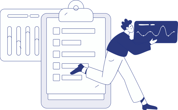 Businessman showing business presentation  Illustration