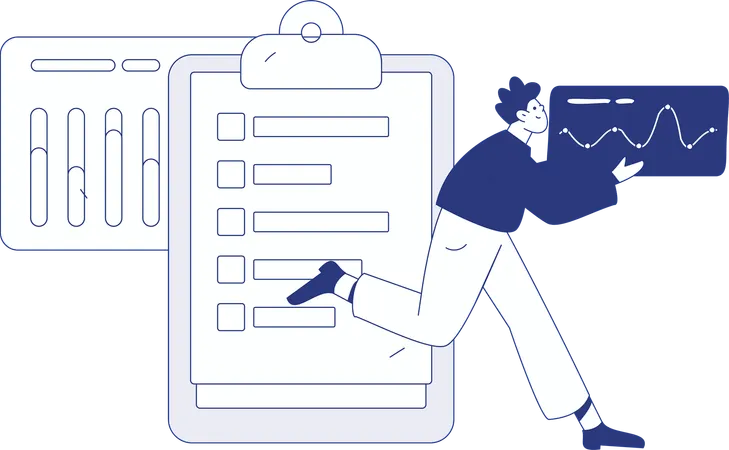 Businessman showing business presentation  Illustration