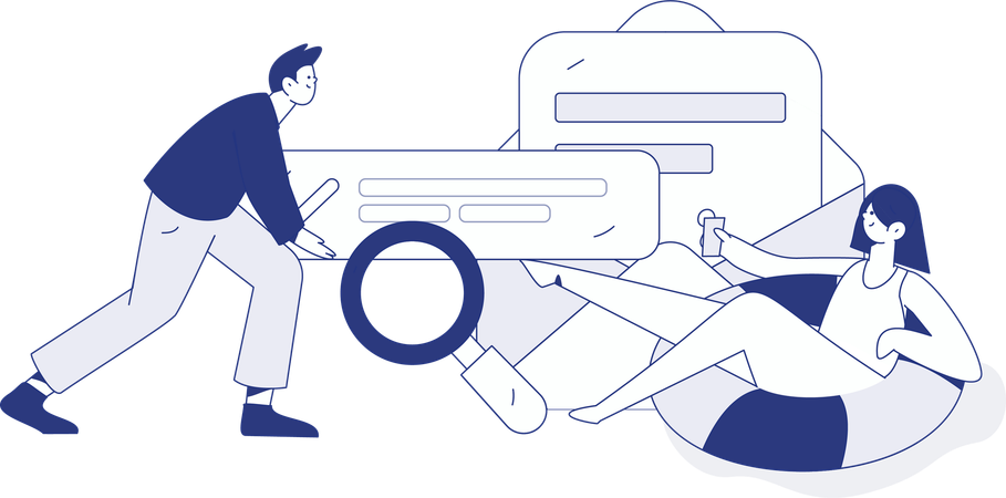 Businessman showing business presentation  Illustration