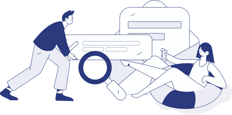 Businessman showing business presentation  Illustration