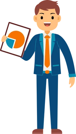 Businessman showing business report  Illustration