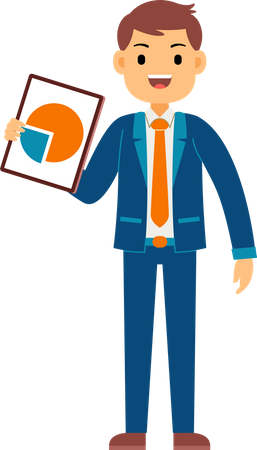 Businessman showing business report  Illustration