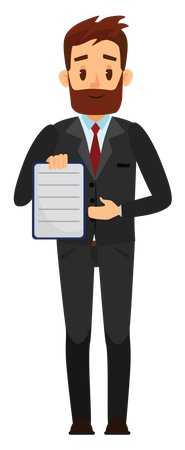 Businessman showing business repot  Illustration