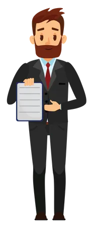 Businessman showing business repot  Illustration