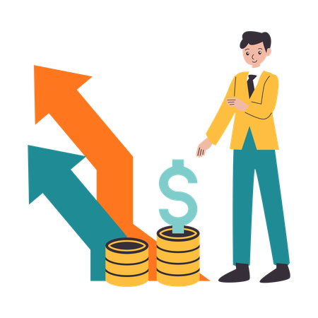 Businessman showing Business Startup growth  Illustration