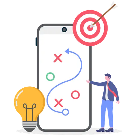 Businessman showing business strategy and goal  Illustration