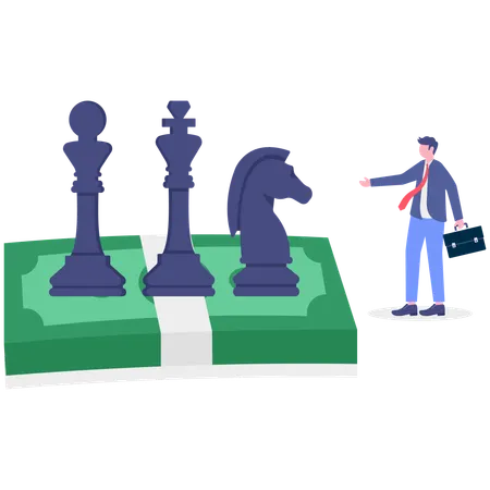 Businessman showing business strategy  Illustration