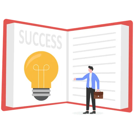 Businessman showing business success with success skill  Illustration