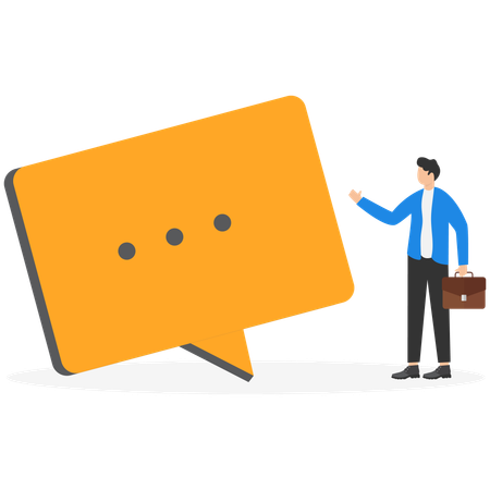 Businessman showing business talk  Illustration
