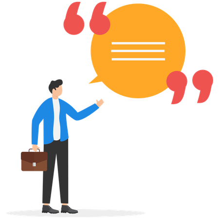 Businessman showing business talk  Illustration
