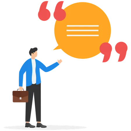 Businessman showing business talk  Illustration