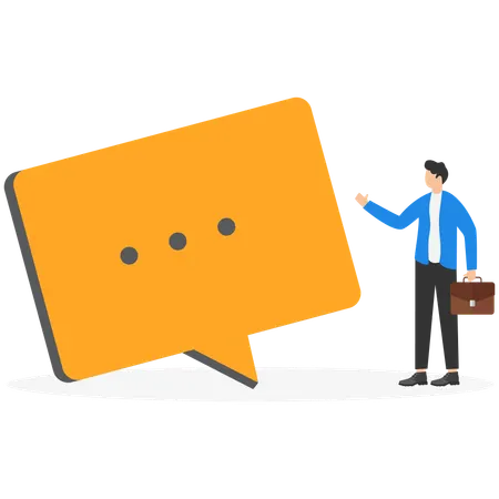 Businessman showing business talk  Illustration