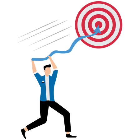 Businessman showing business target  Illustration