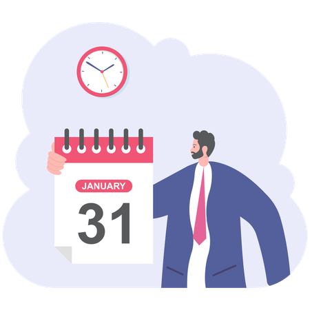 Businessman showing calendar  Illustration