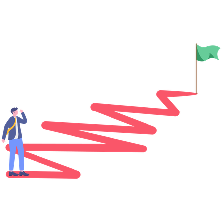 Businessman showing career path  Illustration