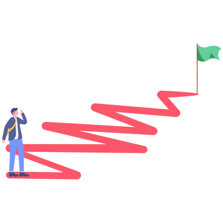 Businessman showing career path  Illustration