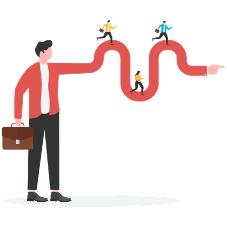 Businessman showing career path  Illustration