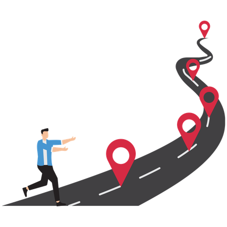 Businessman showing career road map  Illustration