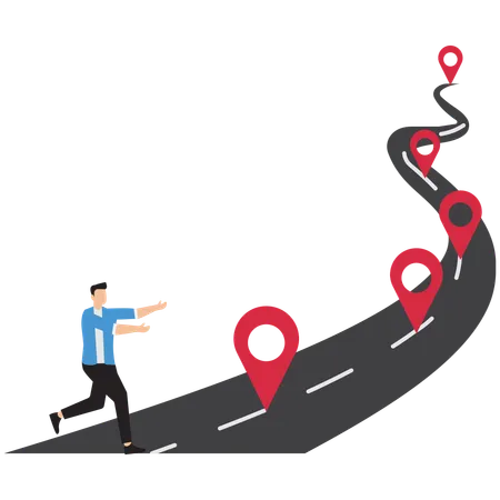 Businessman showing career road map  Illustration