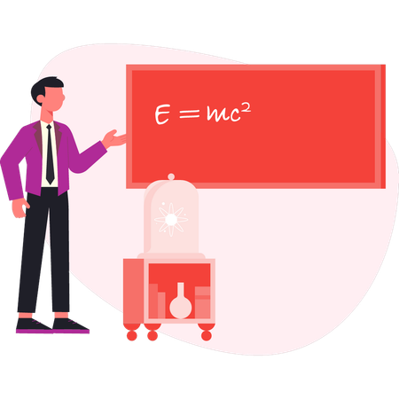 Businessman showing chemical formula  Illustration