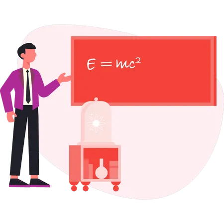 Businessman showing chemical formula  Illustration