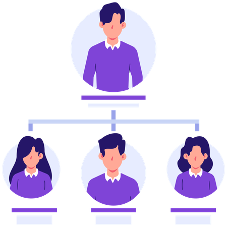 Businessman showing company structure  Illustration