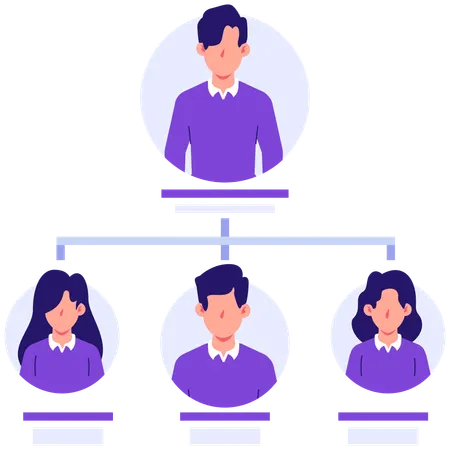 Businessman showing company structure  Illustration