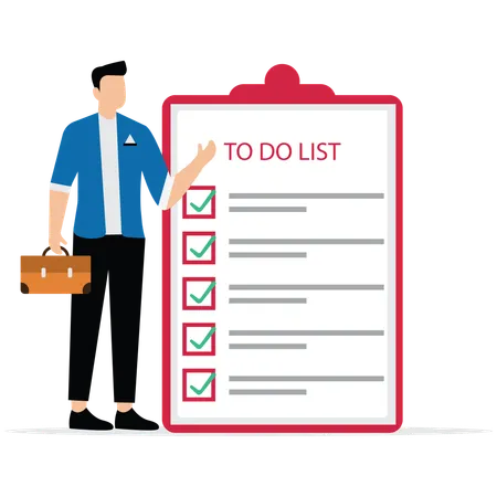 Businessman showing Complete to do list  Illustration