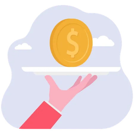 Businessman showing corrupt money  Illustration
