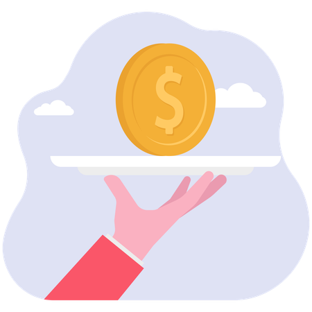 Businessman showing corrupt money  Illustration