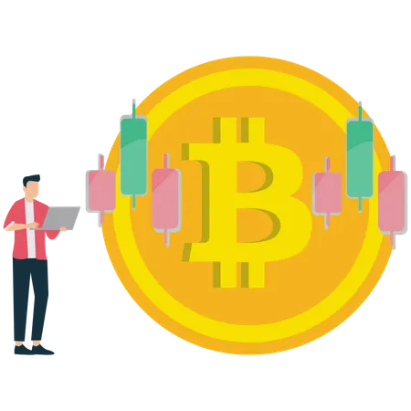 Businessman showing Cryptocurrency Investment Opportunities  Illustration