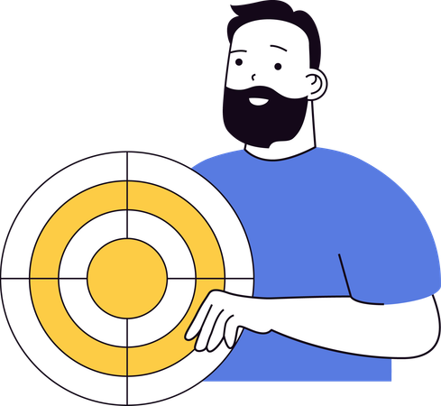 Businessman showing customer target mission  Illustration