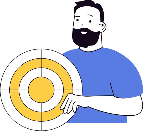 Businessman showing customer target mission  Illustration