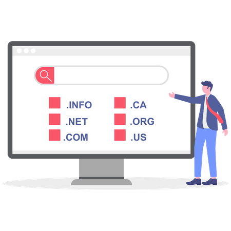 Businessman showing different file formats  Illustration