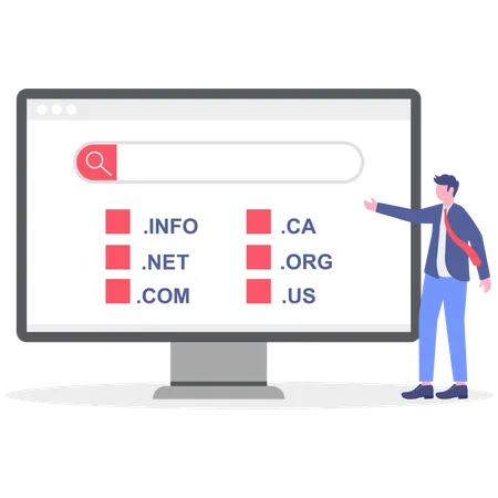 Businessman showing different file formats  Illustration