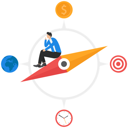 Businessman showing direction  Illustration