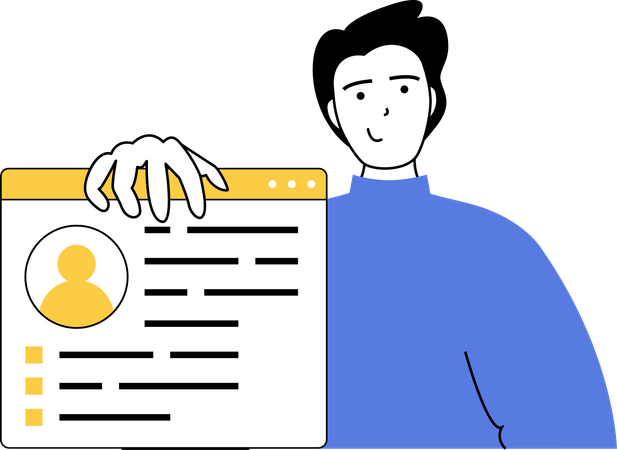 Businessman showing employee resume  Illustration