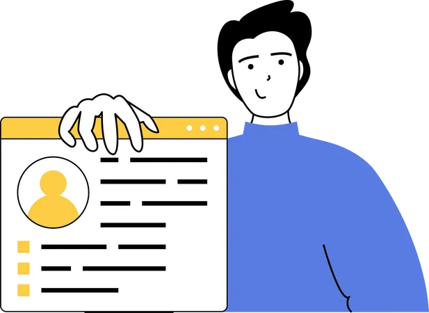 Businessman showing employee resume  Illustration