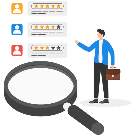 Businessman showing employee review  Illustration