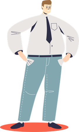 Businessman showing empty pockets  Illustration