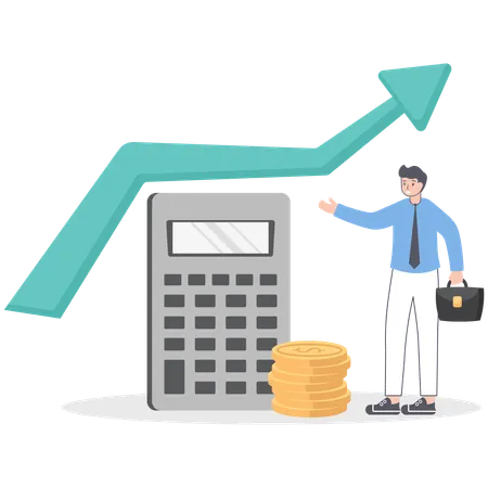 Businessman showing financial growth  Illustration