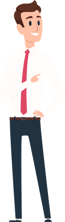 Businessman showing finger towards right  Illustration