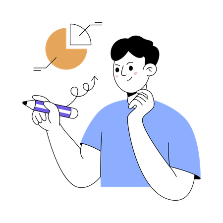 Businessman showing growth graph  Illustration