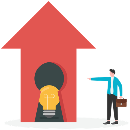 Businessman showing growth idea  Illustration