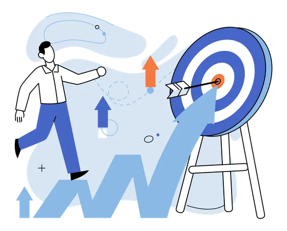 Businessman showing growth target  Illustration